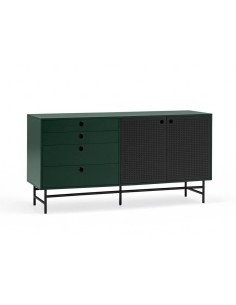 TEULAT APARADOR ponto 150X47, DM lacado verde e metal preto