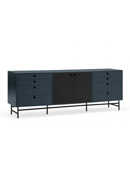 TEULAT APARADOR ponto 210X47, DM lacado azul e metal preto