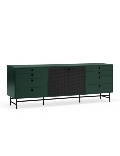 TEULAT APARADOR ponto 210X47, DM lacado verde e metal preto