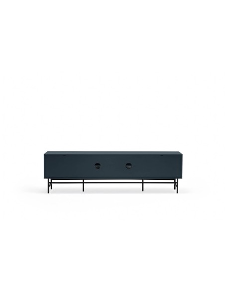 TEULAT armário TV ponto 180X40, DM lacado azul e metal preto