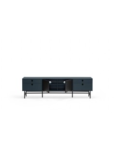 TEULAT MUEBLE TV PUNTO 180x40, DM lacado azul y metal negro 2