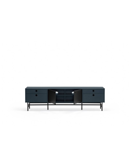TEULAT MUEBLE TV PUNTO 180x40, DM lacado azul y metal negro
