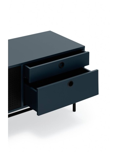 TEULAT MUEBLE TV PUNTO 180x40, DM lacado azul y metal negro