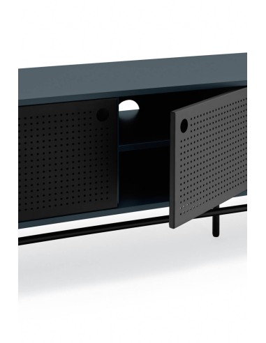TEULAT MUEBLE TV PUNTO 180x40, DM lacado azul y metal negro