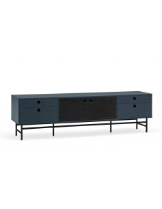 TEULAT MUEBLE TV PUNTO 180x40, DM lacado azul y metal negro