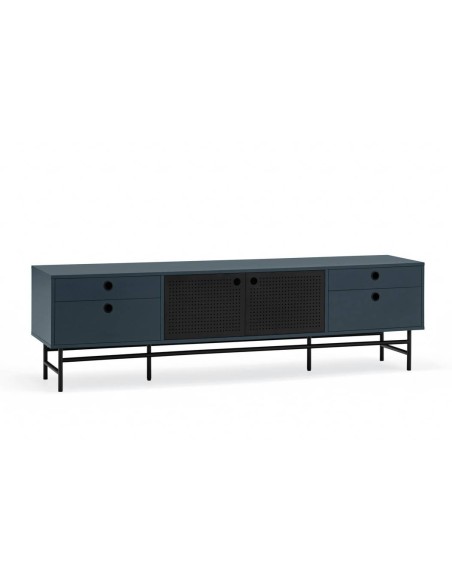TEULAT MUEBLE TV PUNTO 180x40, DM lacado azul y metal negro