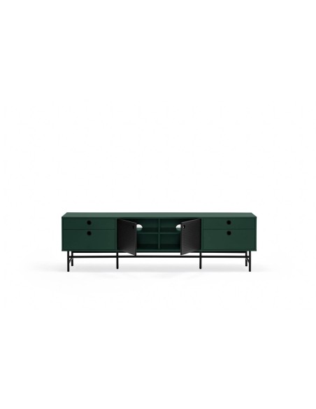TEULAT MUEBLE TV PUNTO 180x40, DM lacado verde y metal negro