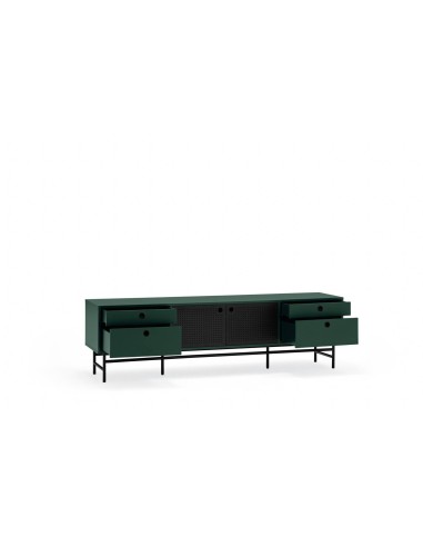 TEULAT MUEBLE TV PUNTO 180x40, DM lacado verde y metal negro