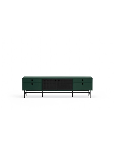 TEULAT MUEBLE TV PUNTO 180x40, DM lacado verde y metal negro
