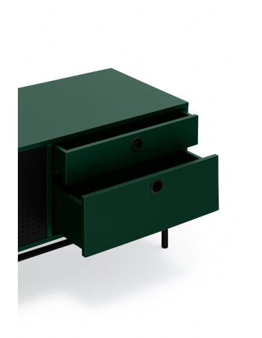 TEULAT MUEBLE TV PUNTO 180x40, DM lacado verde y metal negro