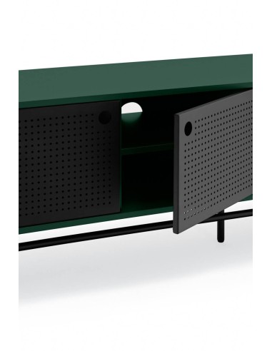 TEULAT MUEBLE TV PUNTO 180x40, DM lacado verde y metal negro