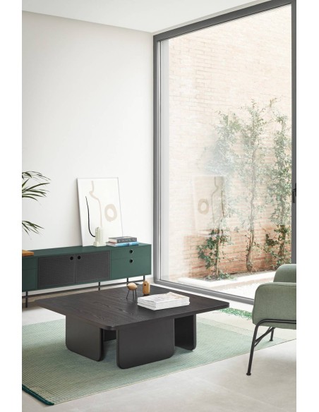 TEULAT MUEBLE TV PUNTO 180x40, DM lacado verde y metal negro