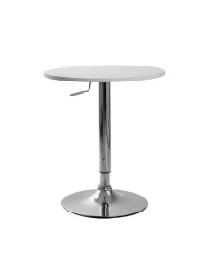 Mesa alta de cocina Label 70, Elevable, tapa madera bilaminada soft blanca
