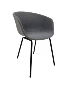 Sillón KIEL, metal, tapizado tejido gris claro