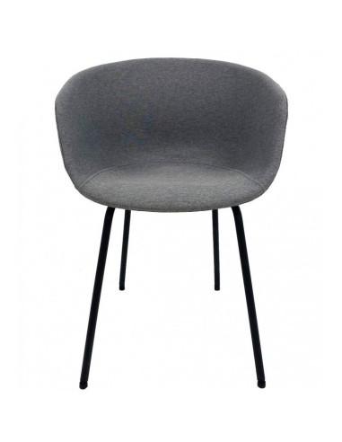 Sillón KIEL, metal, tapizado tejido gris claro
