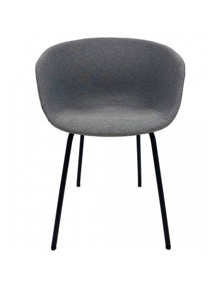 Sillón KIEL, metal, tapizado tejido gris claro