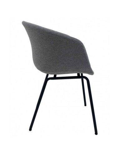 Sillón KIEL, metal, tapizado tejido gris claro