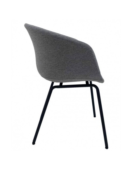 Sillón KIEL, metal, tapizado tejido gris claro