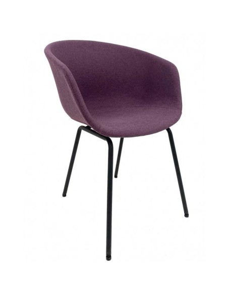 Sillón KIEL, metal, tapizado tejido rosa fuerte