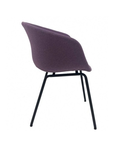 Sillón KIEL, metal, tapizado tejido rosa fuerte