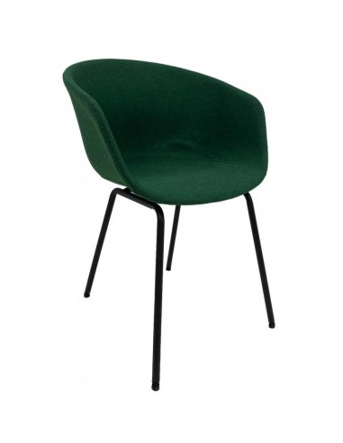 Sillón KIEL, metal, tapizado tejido verde