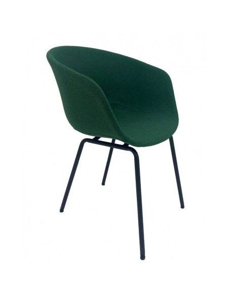 Poltrona KIEL, metal, estofamento em tecido verde