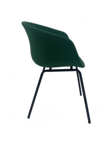 Sillón KIEL, metal, tapizado tejido verde