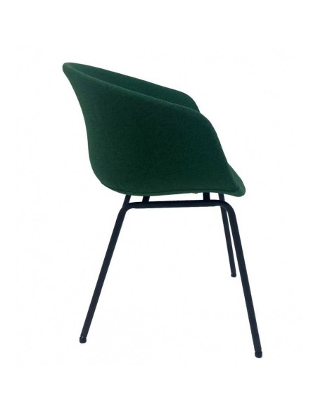 Sillón KIEL, metal, tapizado tejido verde