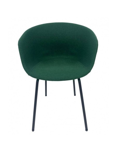 Poltrona KIEL, metal, estofamento em tecido verde