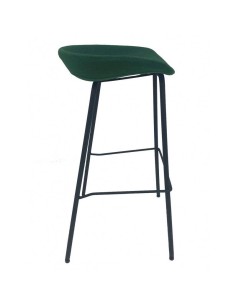 Taburete KIEL, metal, tapizado tejido verde 2