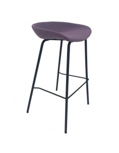 Taburete KIEL, metal, tapizado tejido rosa fuerte