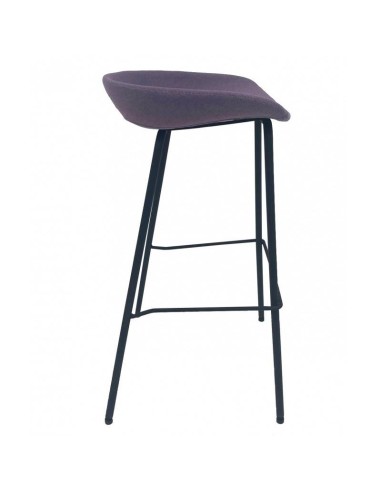 Taburete KIEL, metal, tapizado tejido rosa fuerte