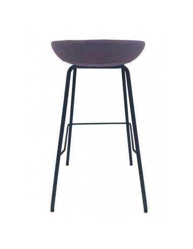 Taburete KIEL, metal, tapizado tejido rosa fuerte