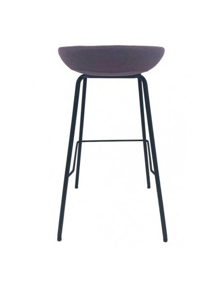 Taburete KIEL, metal, tapizado tejido rosa fuerte
