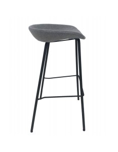 Taburete KIEL, metal, tapizado tejido gris claro 2