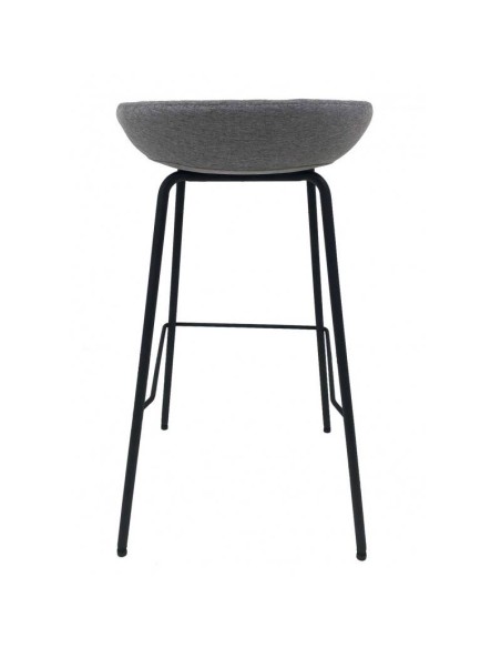 Taburete KIEL, metal, tapizado tejido gris claro
