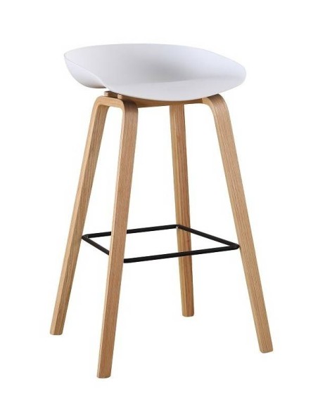 Taburete nordico para cocina Kawa, resina, madera