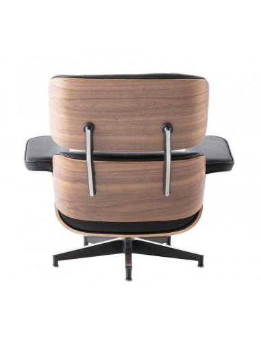 Sillón Lounge Chair SimilPiel, negro, madera...