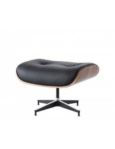 Sillón Lounge Chair con ottoman Piel negro,...
