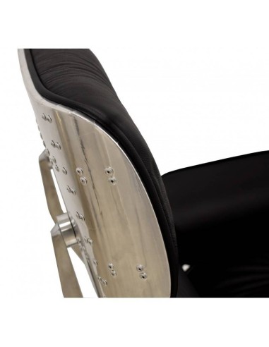 Sillón Lounge Chair con ottoman. Piel negra,...