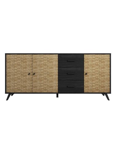 APARADOR moderno HANOI 180x40, BOCAMINA negro y...