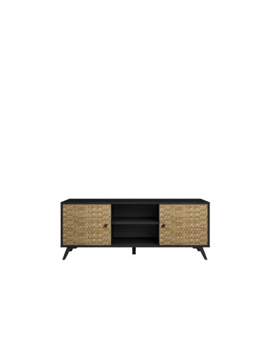MUEBLE TV moderno HANOI 136x40, BOCAMINA negro...