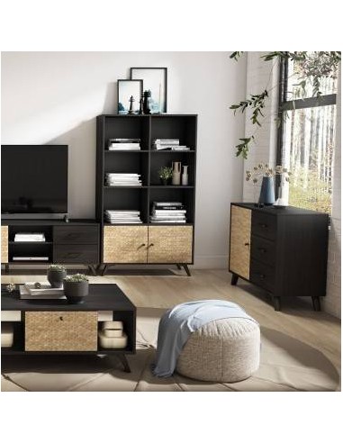 MODERN SHELF HANOI 92x160, BLACK BOCAMINA e...
