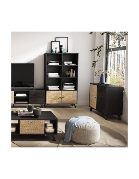 MODERN SHELF HANOI 92x160, BLACK BOCAMINA e SERIGRAFIA