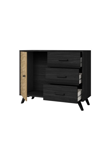 APARADOR moderno HANOI 92x42, BOCAMINA negro y...