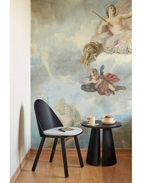 TEULAT SILLA DE DISEÑO UMA en negro y tela gris