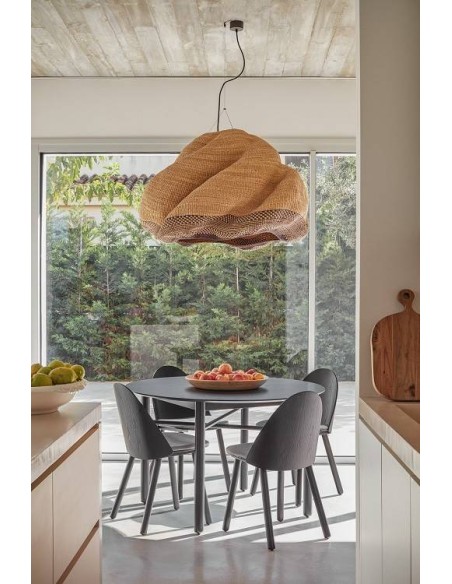 TEULAT SILLA DE DISEÑO UMA en negro y tela gris