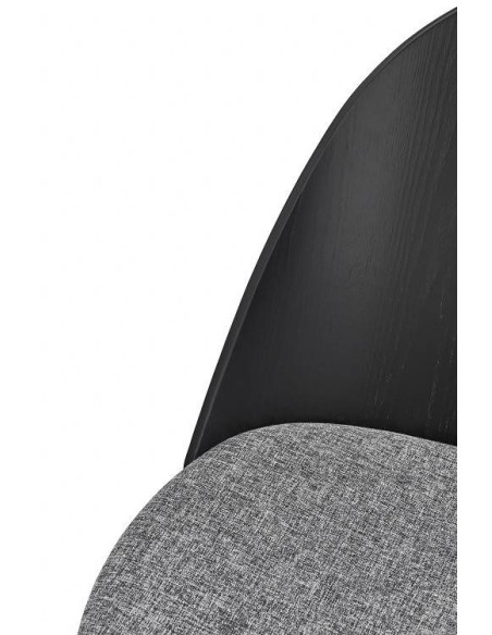 TEULAT SILLA DE DISEÑO UMA en negro y tela gris