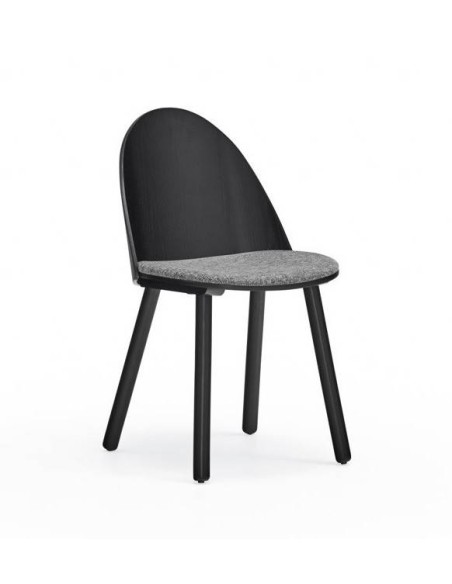 TEULAT SILLA DE DISEÑO UMA en negro y tela gris