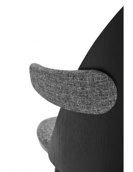 TEULAT SILLA CON BRAZOS UMA, negra y tela gris